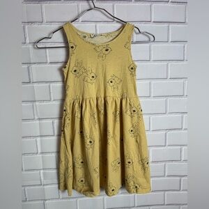 H&M Charming Yellow GIRLS Dress with Bunny Print/size 6X-7